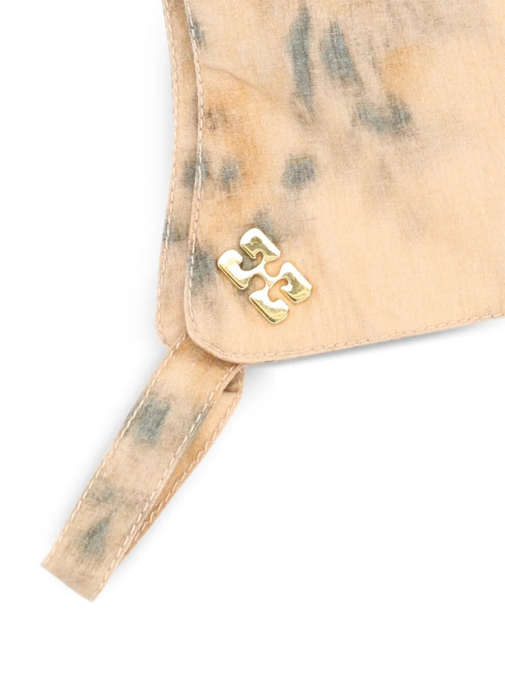 GANNI Bivakmuts met logoplakkaat Beige