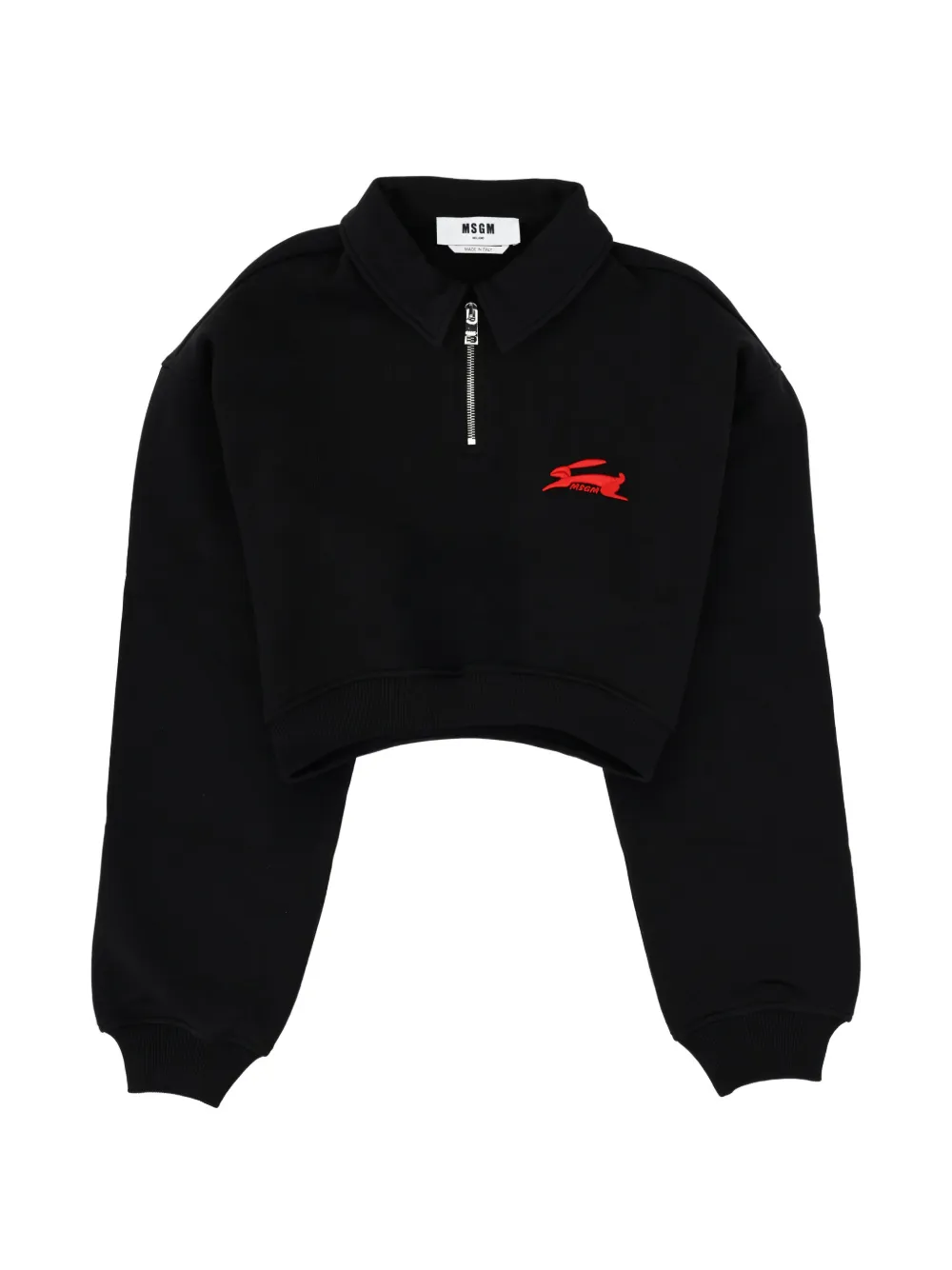 MSGM Follow The Rabbit half-zip sweatshirt - Nero