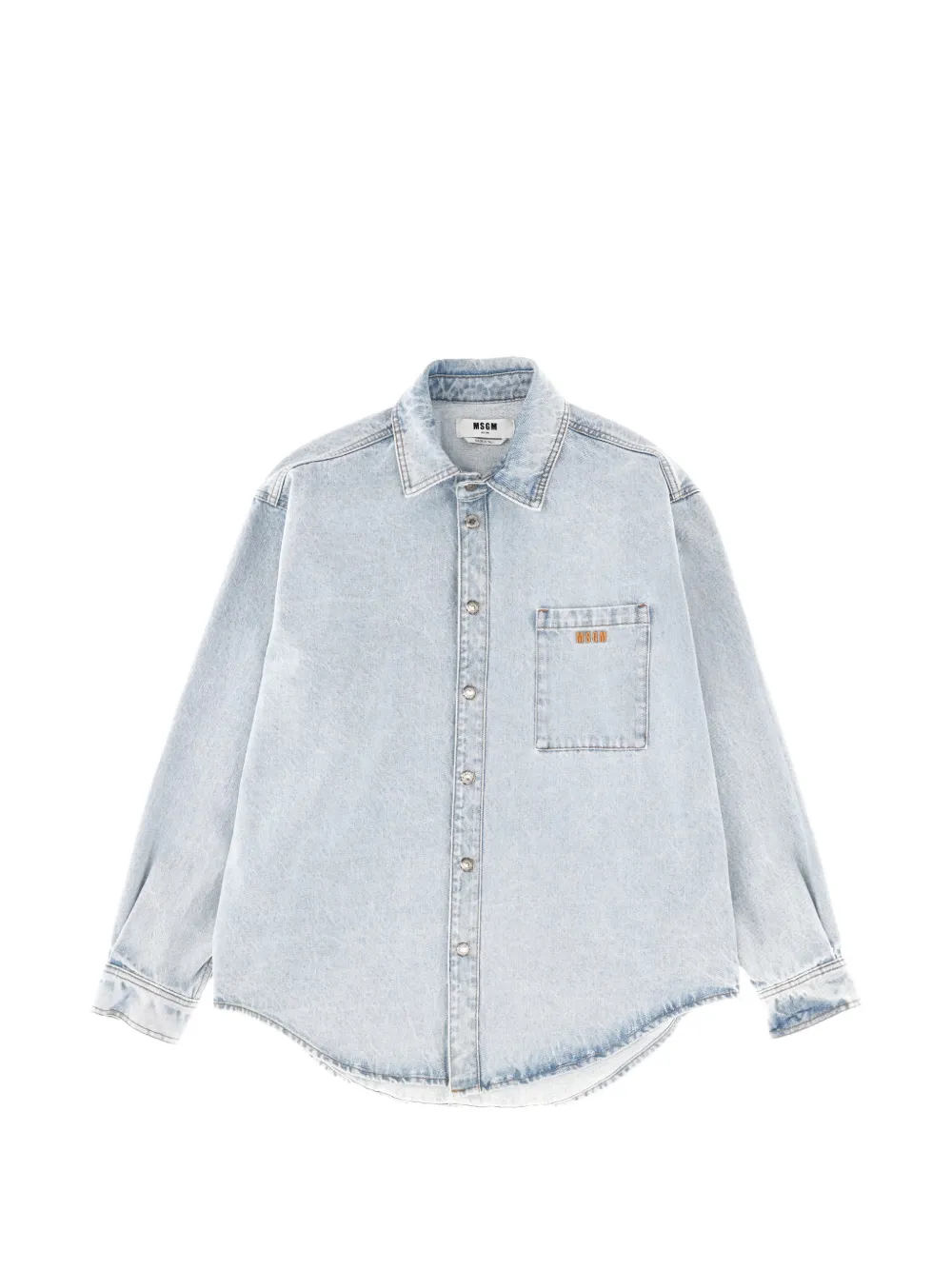 MSGM chest-pocket shirt - Blu