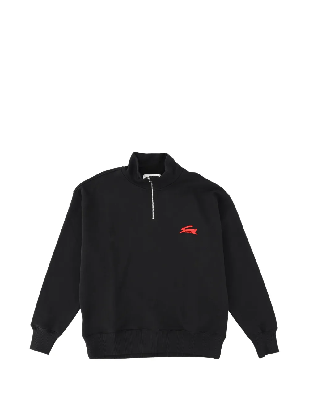 MSGM quarter-zip rabbit sweatshirt | Black | Image 1