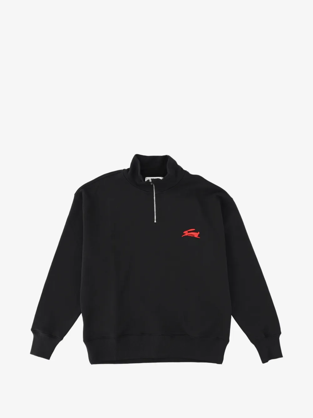 MSGM quarter-zip rabbit sweatshirt | Black | Image 1