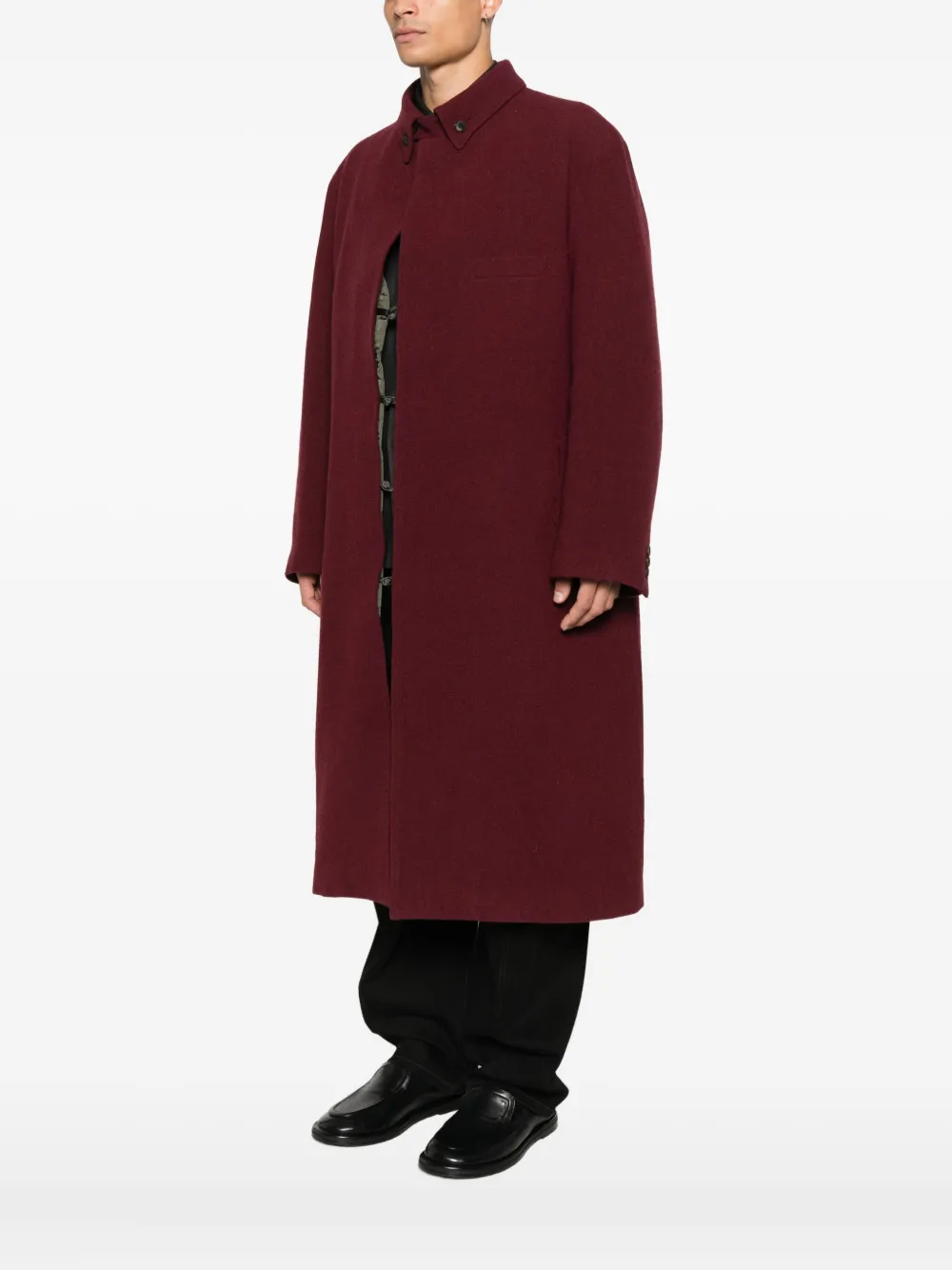 Yohji Yamamoto Jas met enkele rij knopen Rood