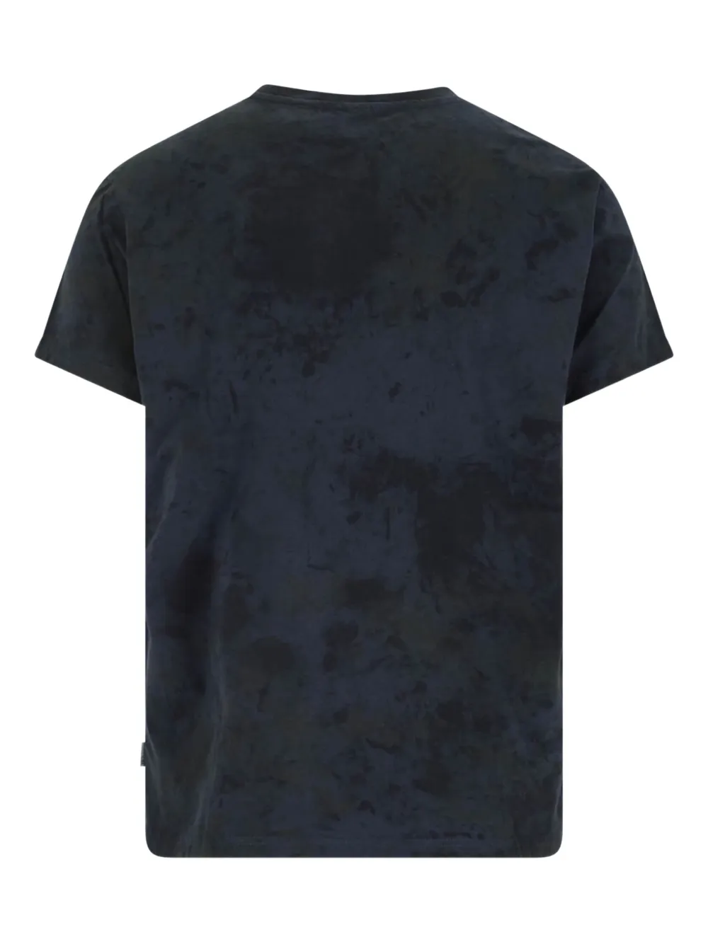 Aspesi Graphic Tie-dye Crew Neck Short Sleeve T-shirt In Blue