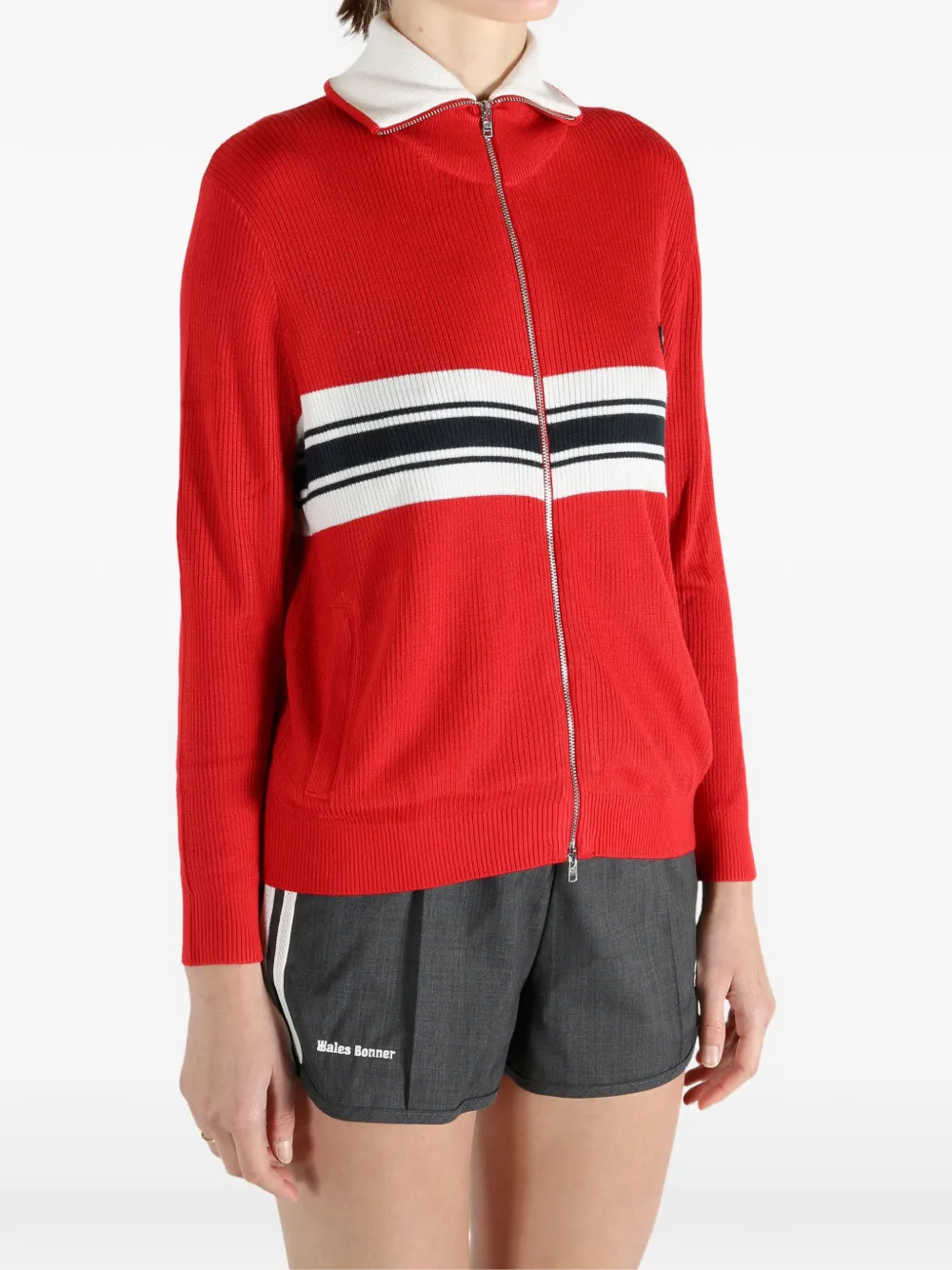 adidas Gestreepte trui met rits Rood