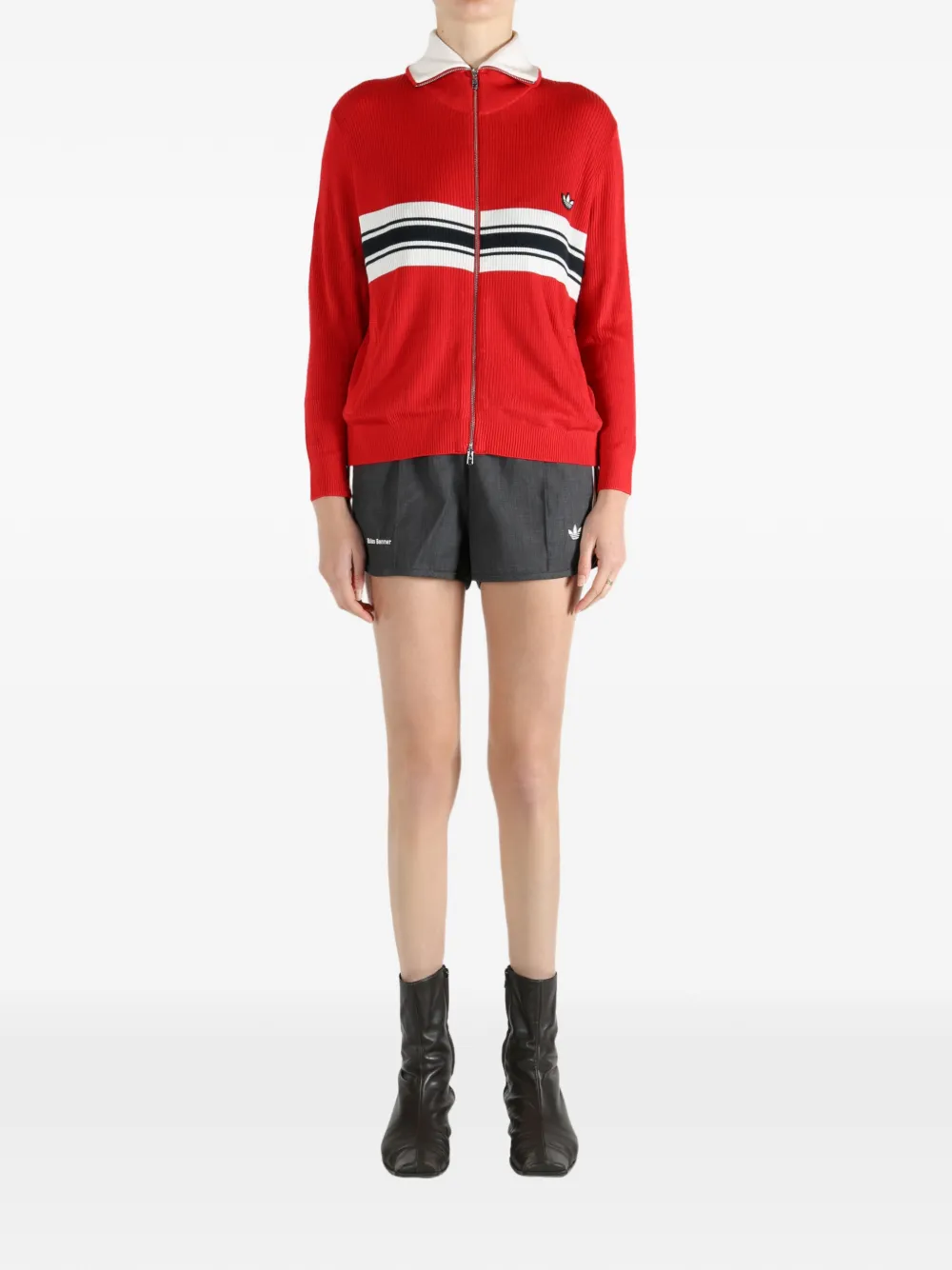 adidas Gestreepte trui met rits Rood