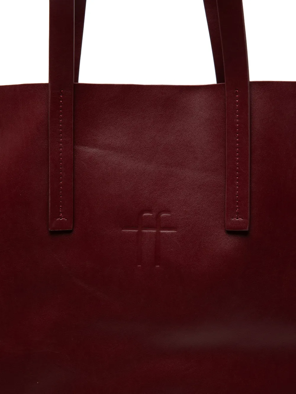 Forte Leren shopper met logo-reliëf Rood