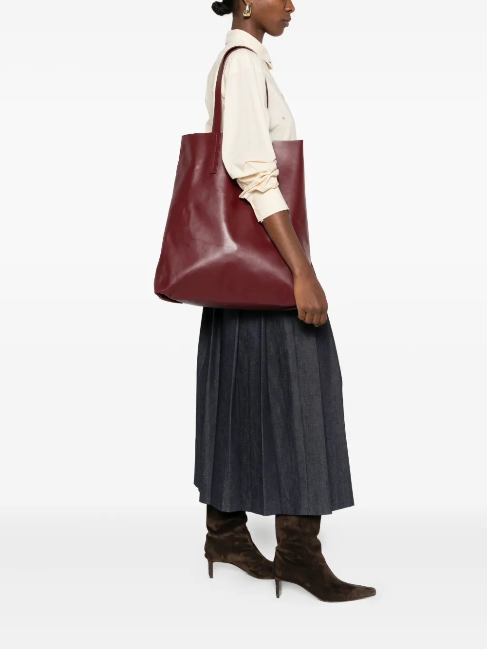 Forte Forte embossed leather tote bag - Rood