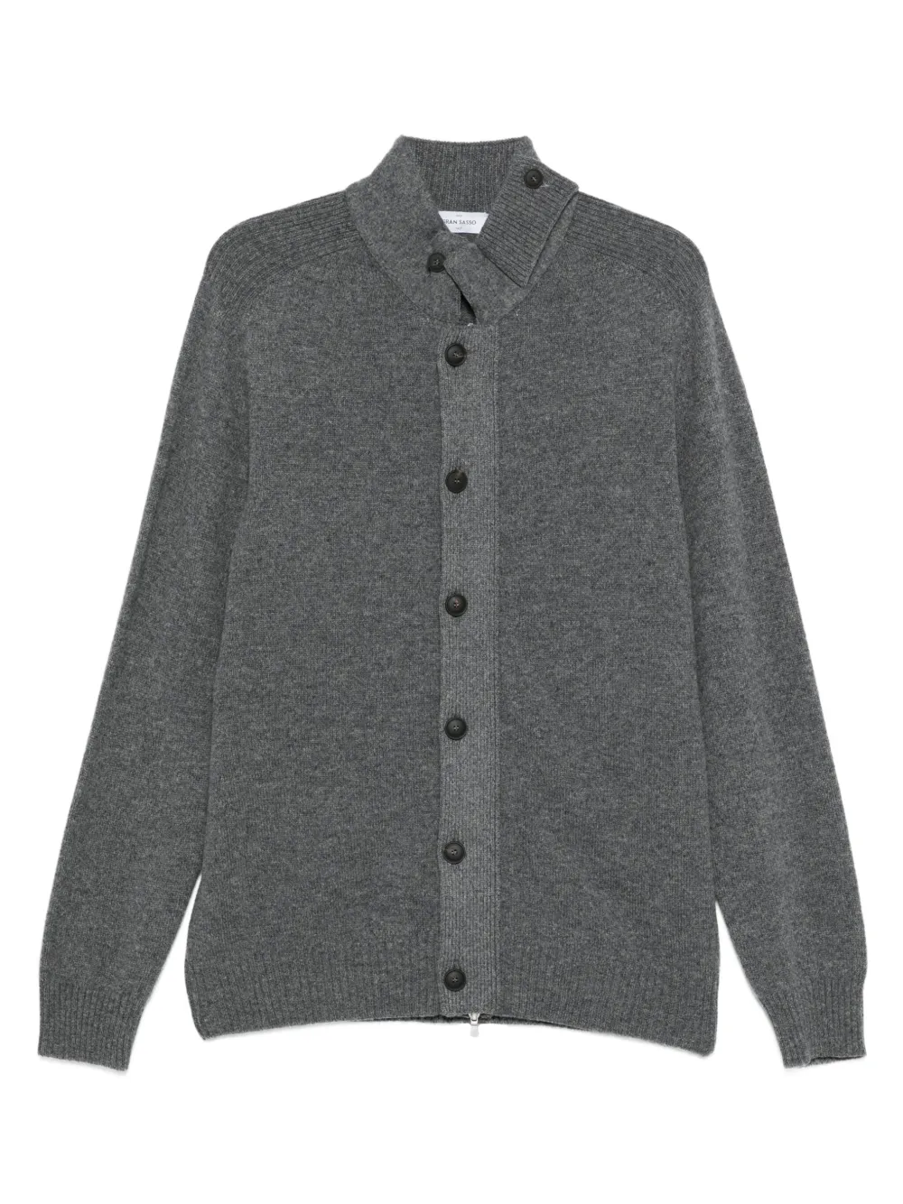 Gran Sasso high-neck buttoned cardigan | Grey | Image 1