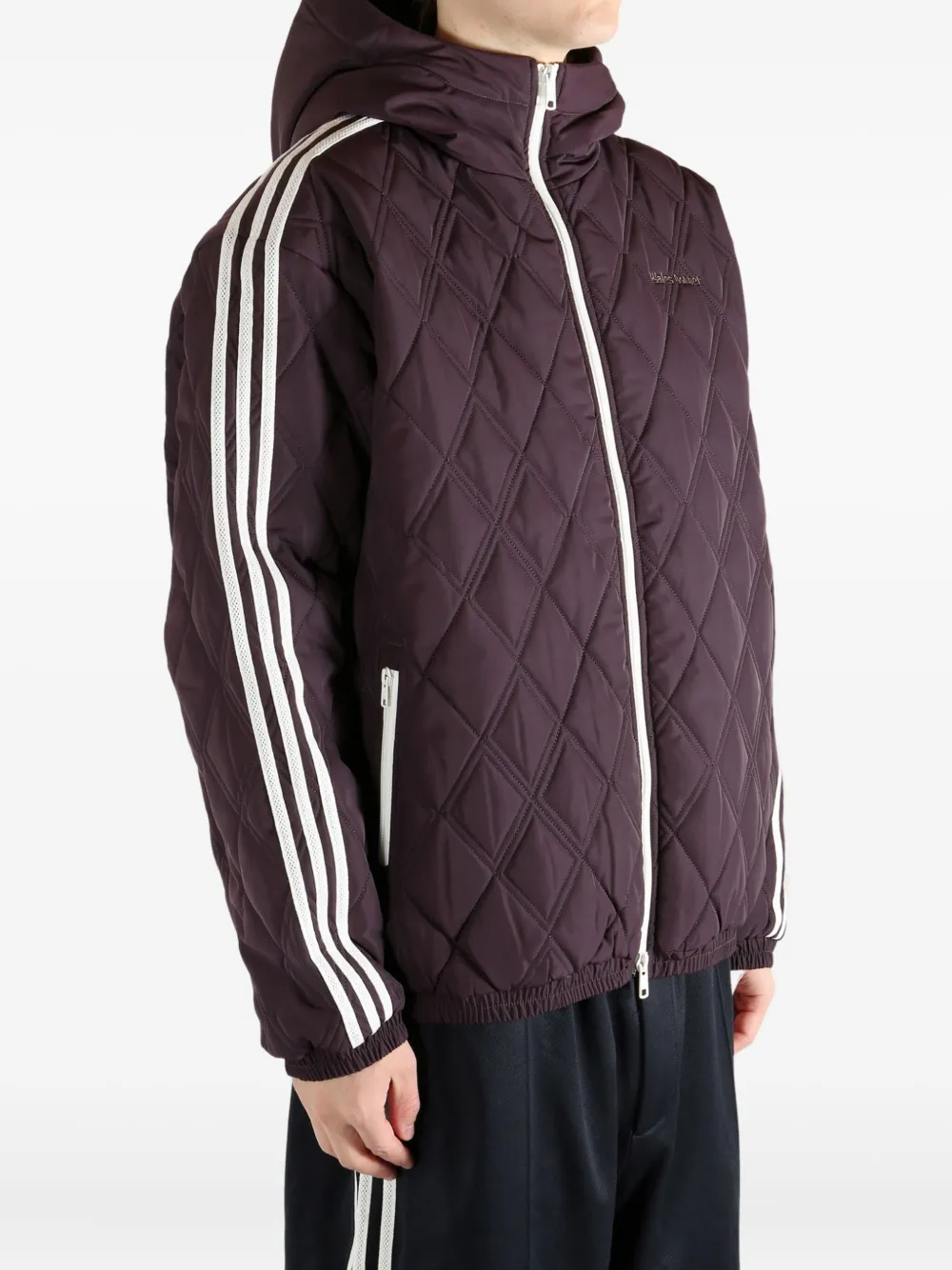 Adidas Originals Quilted Hooded Jacket In Purple