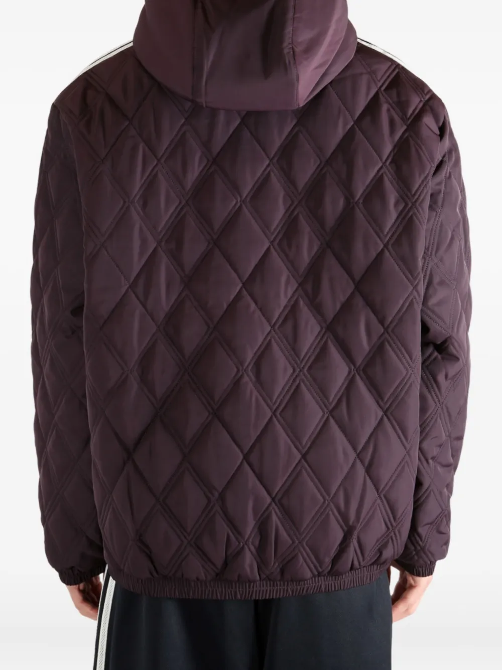 Adidas Originals Quilted Hooded Jacket In Purple