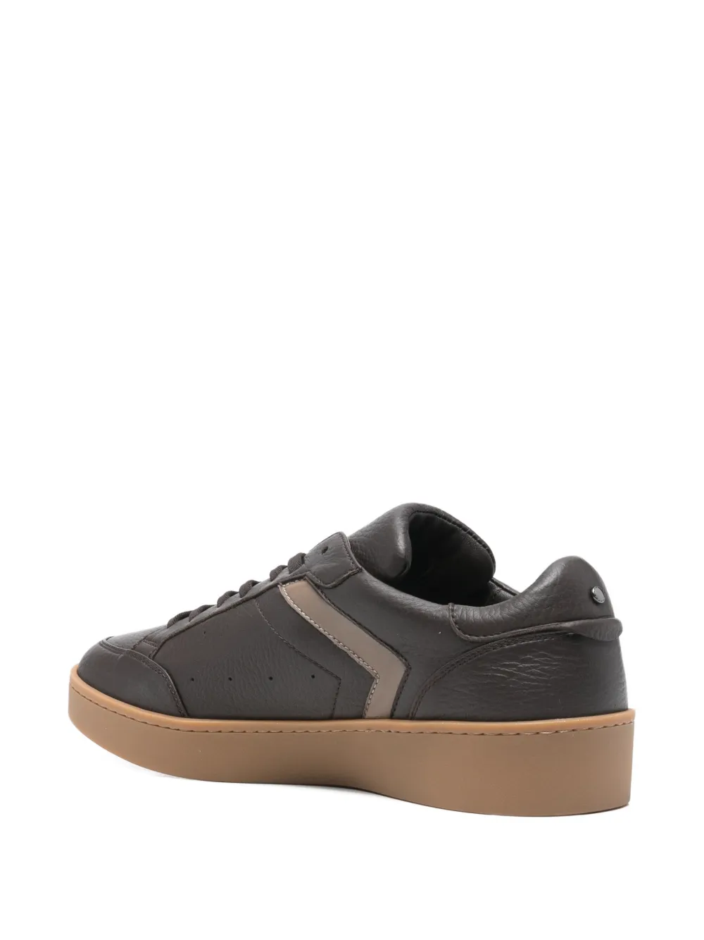 Canali Leren sneakers met vlakken Bruin