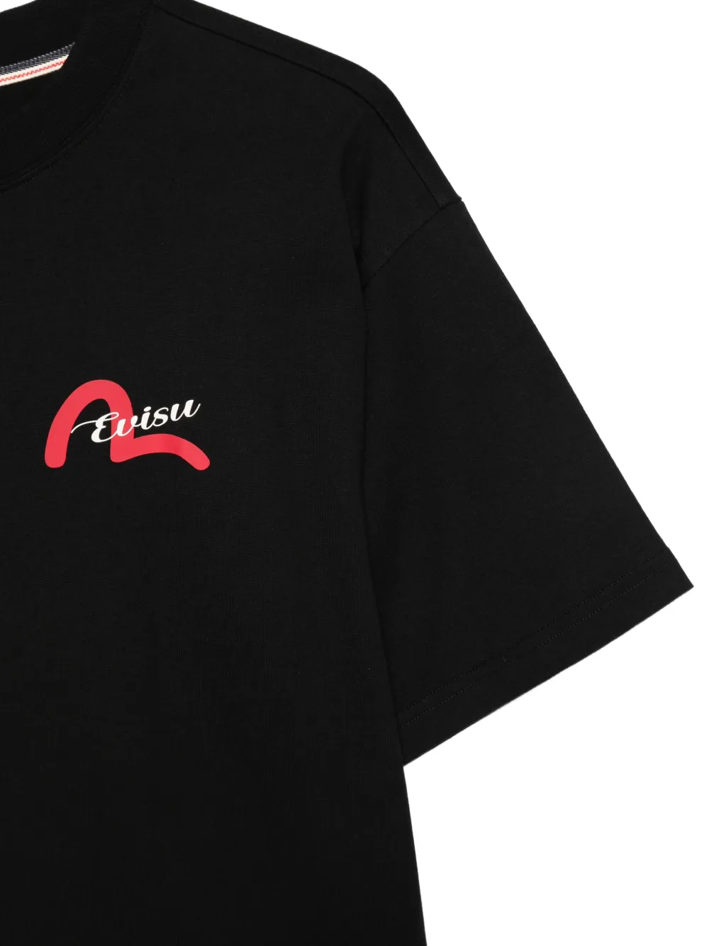 EVISU T-shirt met logoprint Zwart