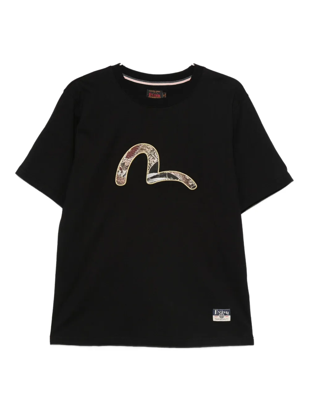 EVISU T-shirt Seagull Brocade - Nero
