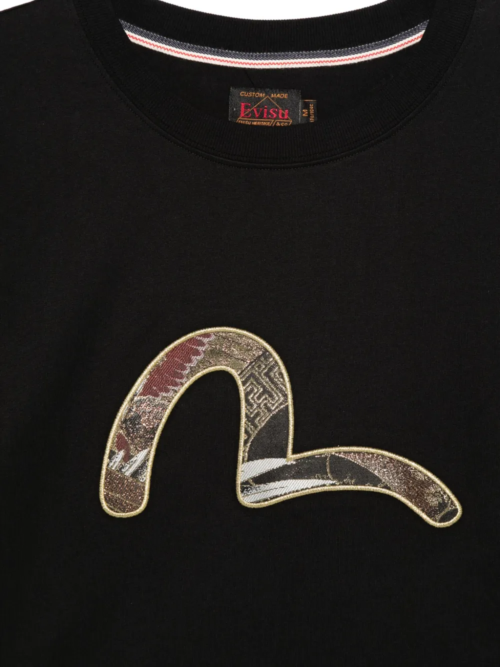 EVISU Seagull Brocade T-shirt Zwart
