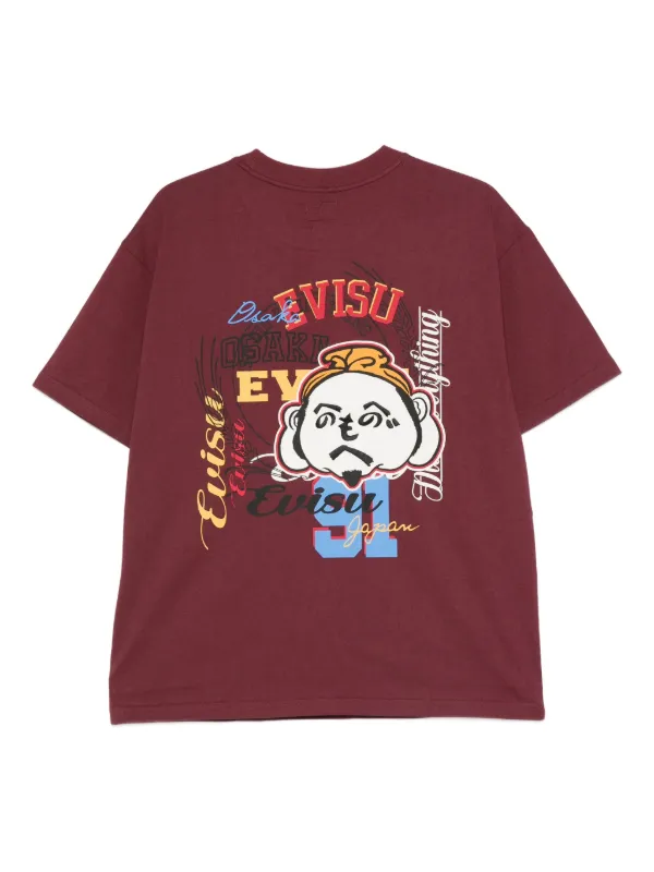 Evisu tシャツ swag EVISU logo-print T-shirt | Red | FARFETCH