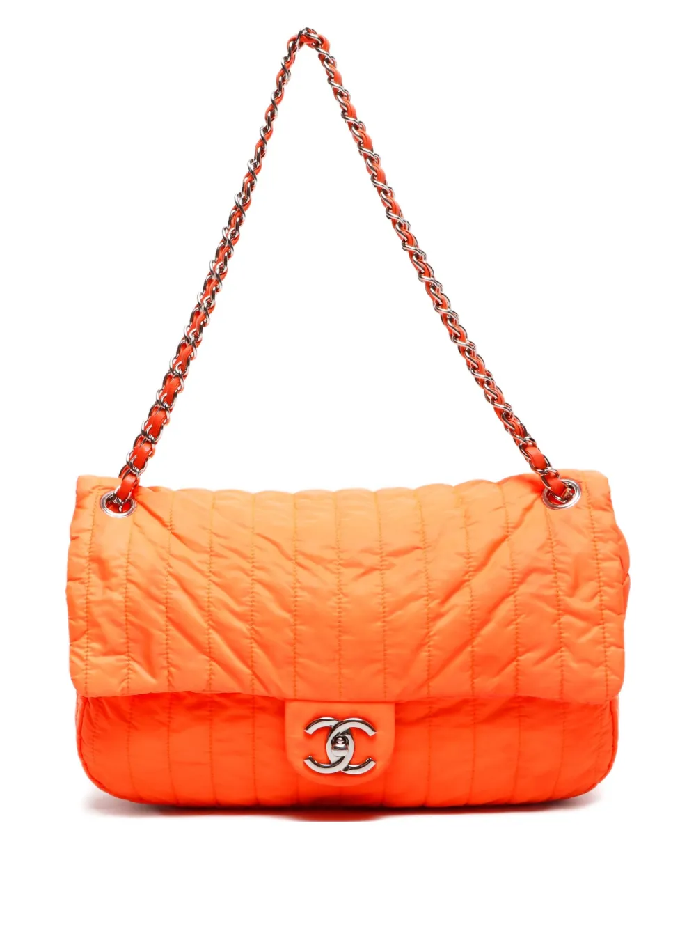 Pre-owned Chanel 2012 Flap Shoulder Bag In Orange