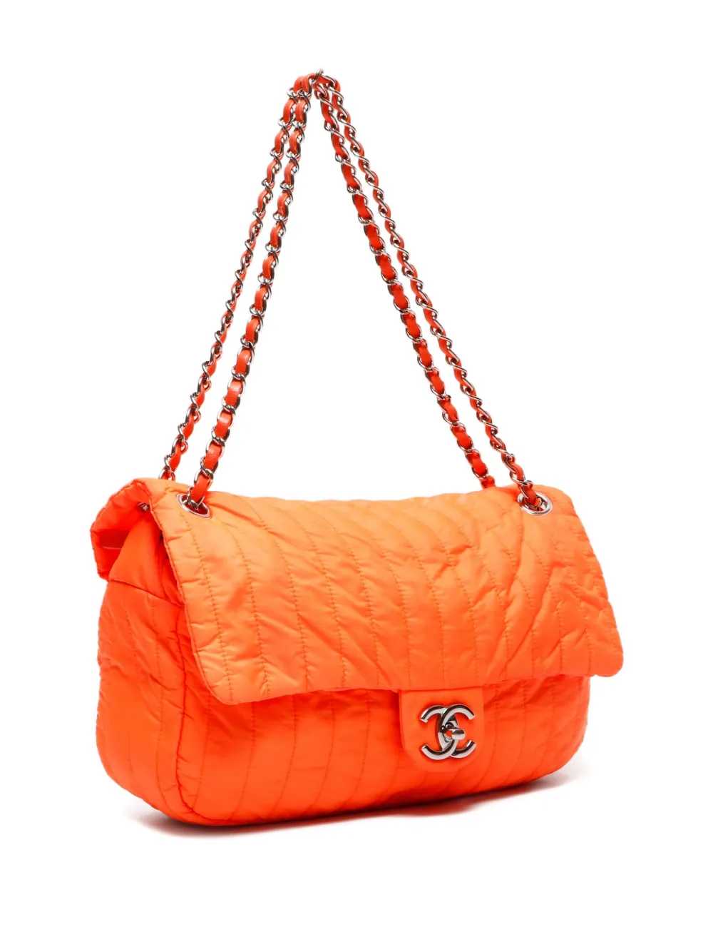 Pre-owned Chanel 2012 Flap Shoulder Bag In Orange
