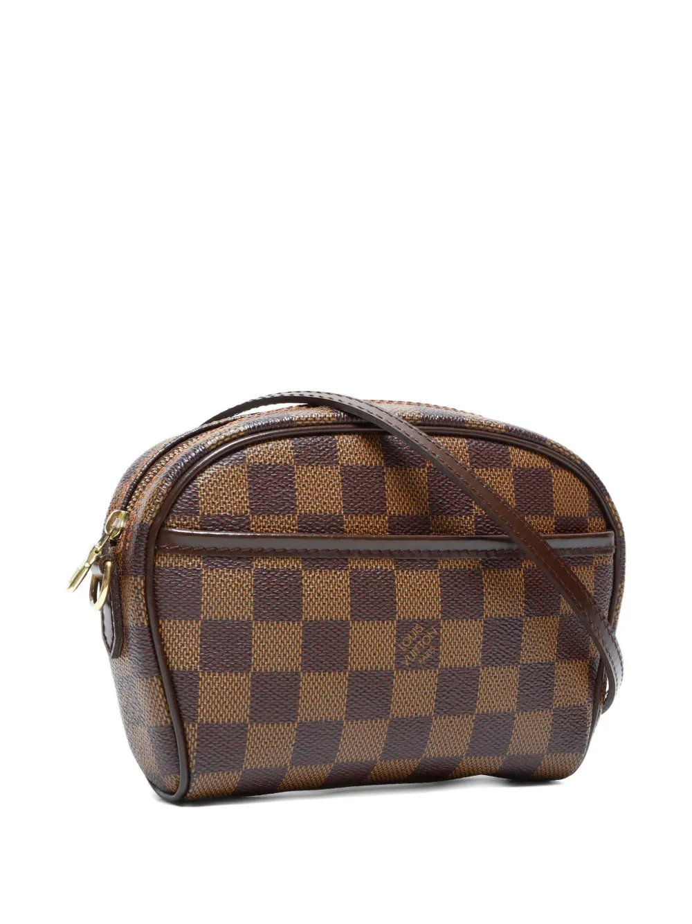 Pre-owned Louis Vuitton 2002 Damier Pochette Ipanema Cross Body Bag In Brown