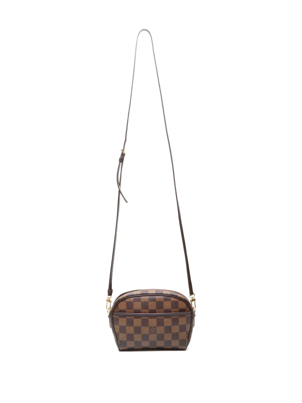 Pre-owned Louis Vuitton 2002 Damier Pochette Ipanema Cross Body Bag In Brown