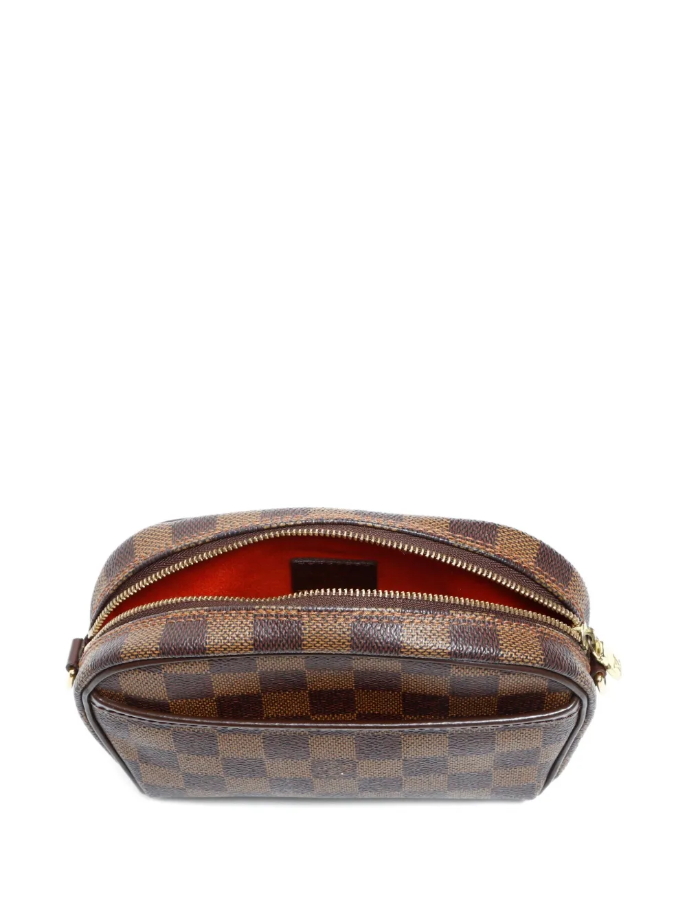Pre-owned Louis Vuitton 2002 Damier Pochette Ipanema Cross Body Bag In Brown
