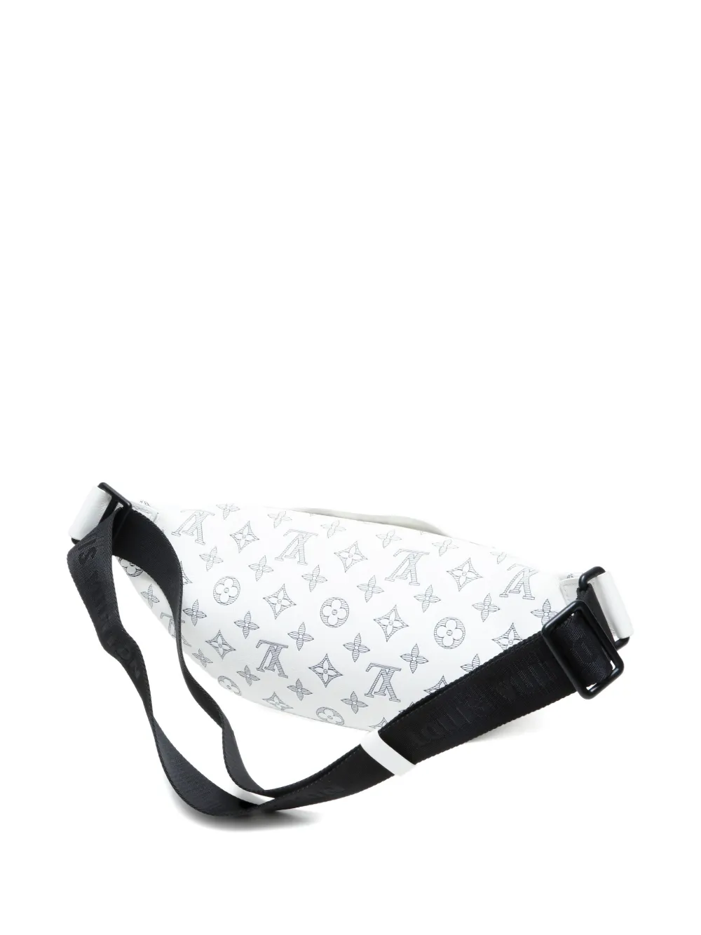 Pre-owned Louis Vuitton 2021-2025 Monogram Shadow Rush Bumbag Belt Bag In White