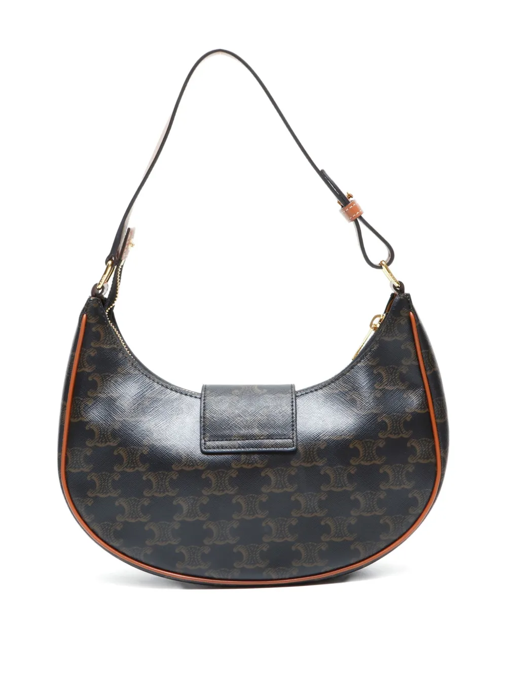 Pre-owned Celine 2020-2025 Ava Triomphe Logo Shoulder Bag In Brown