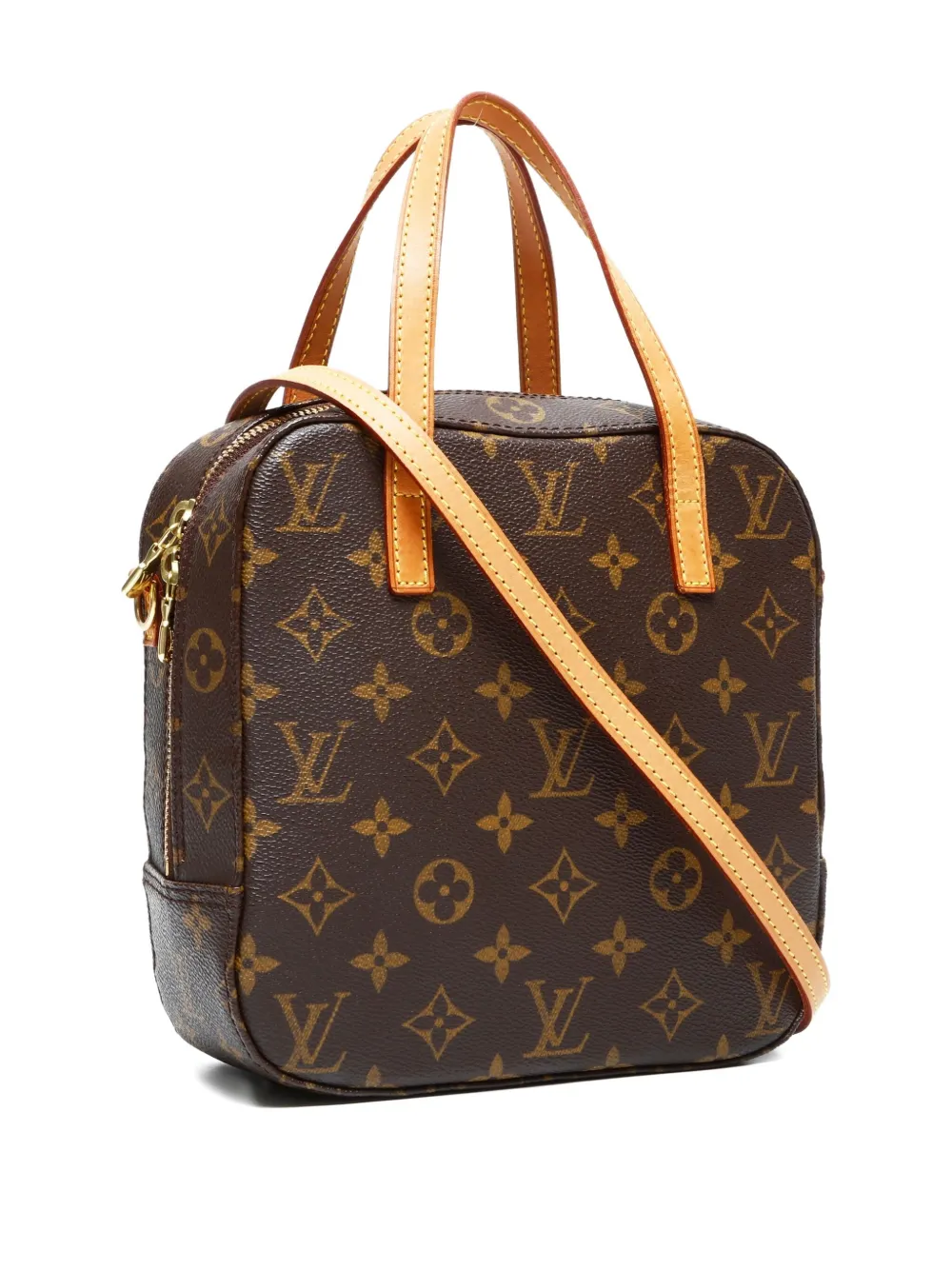 Pre-owned Louis Vuitton 2003 Spontini Monogram 2-way Tote Bag In Brown
