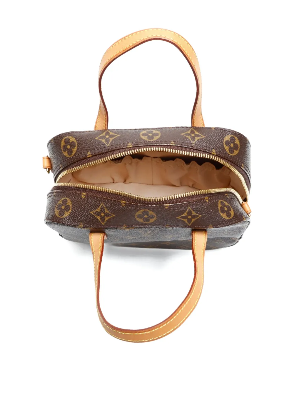 Pre-owned Louis Vuitton 2003 Spontini Monogram 2-way Tote Bag In Brown