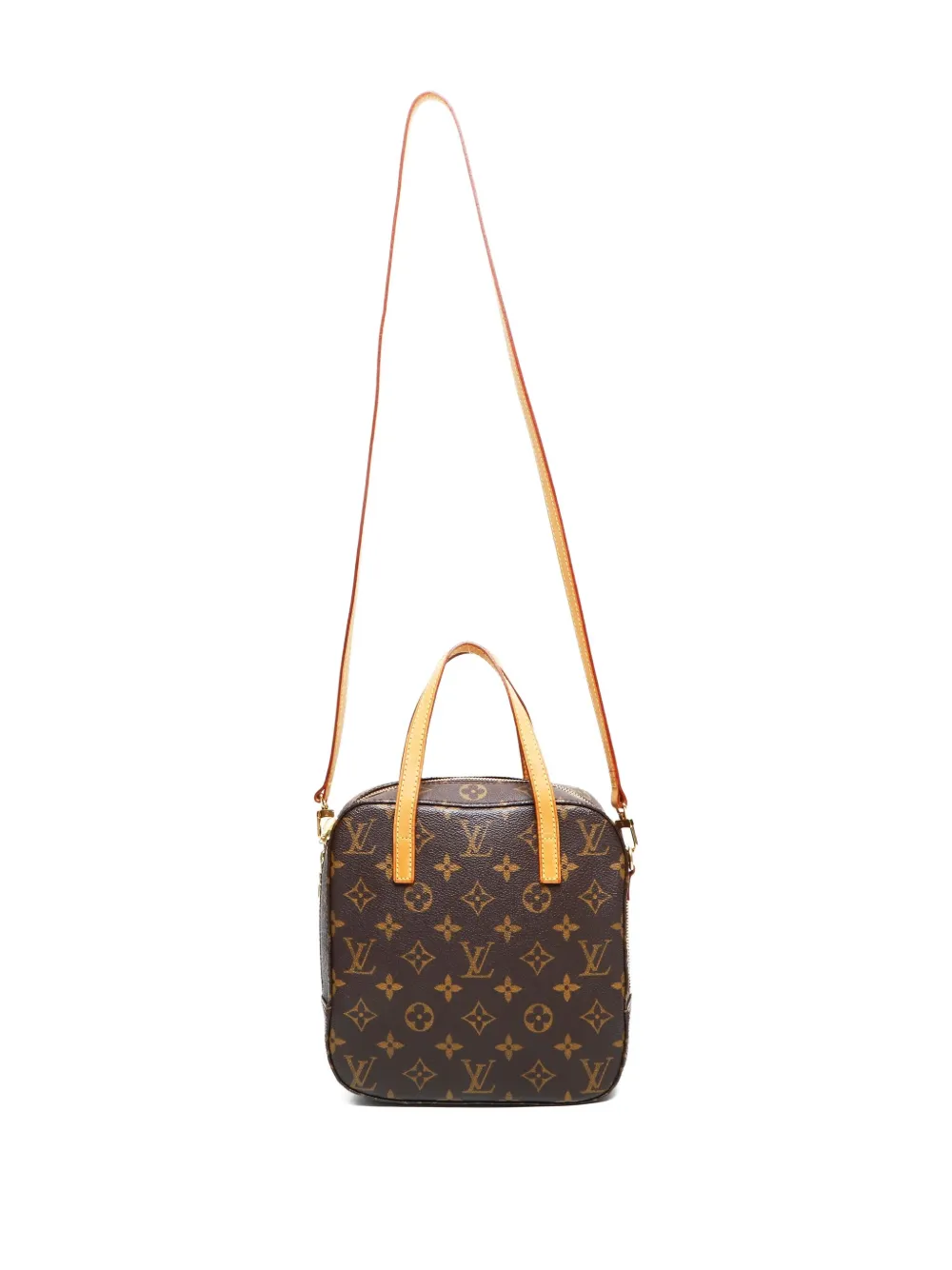 Pre-owned Louis Vuitton 2003 Spontini Monogram 2-way Tote Bag In Brown