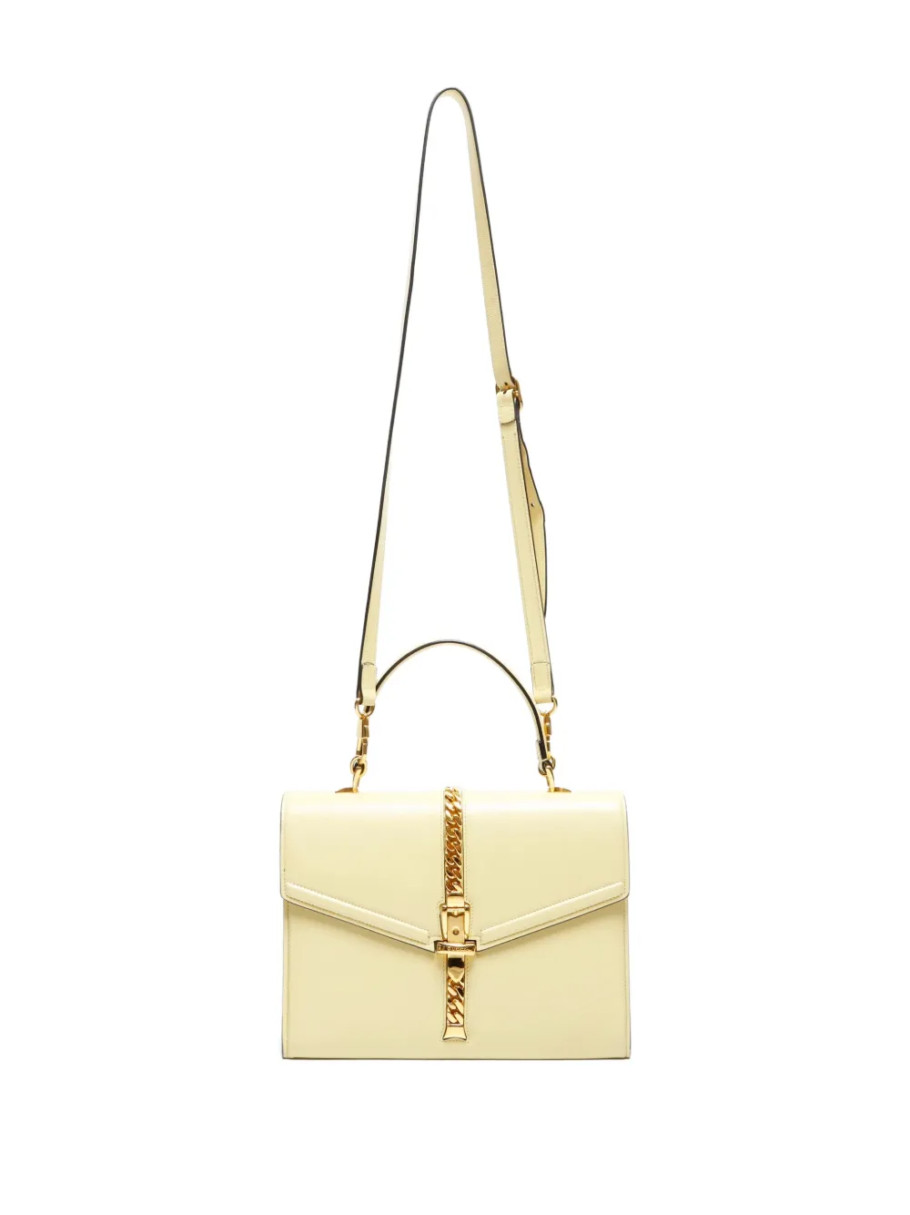 Pre-owned Gucci 2016-2025 Sylvie 1969 Chain Tote Bag In Neutral