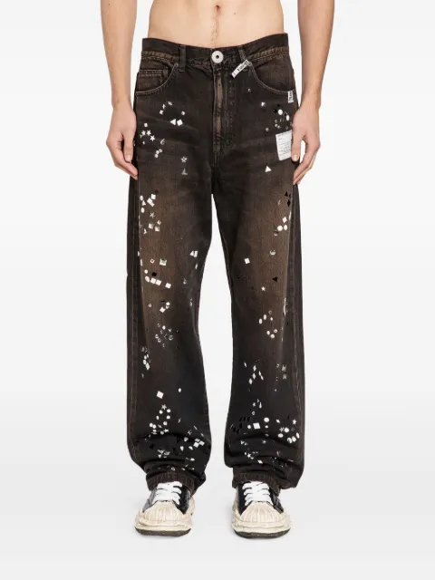 Maison MIHARA YASUHIRO crystal-embellished jeans