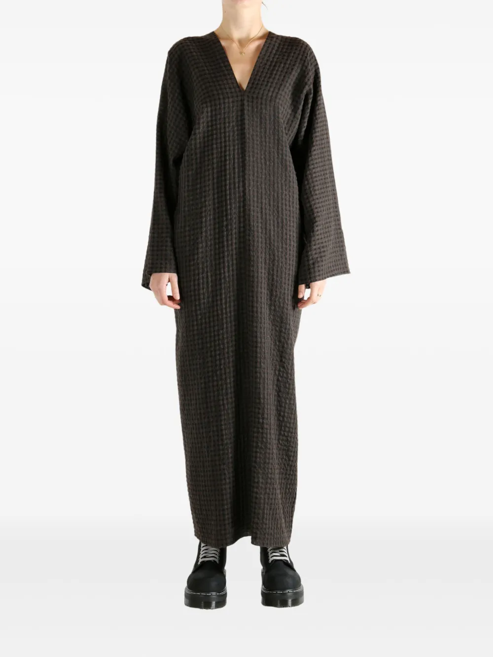 Cortana Midi-jurk met V-hals - Bruin