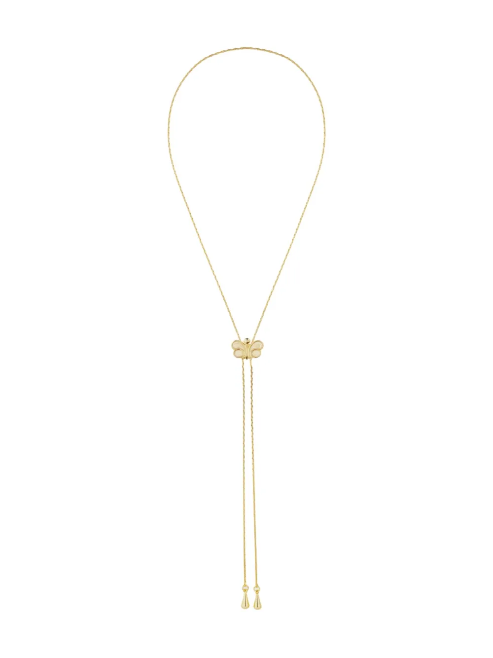 Susan Caplan Vintage 1980 butterfly lariat necklace - Oro