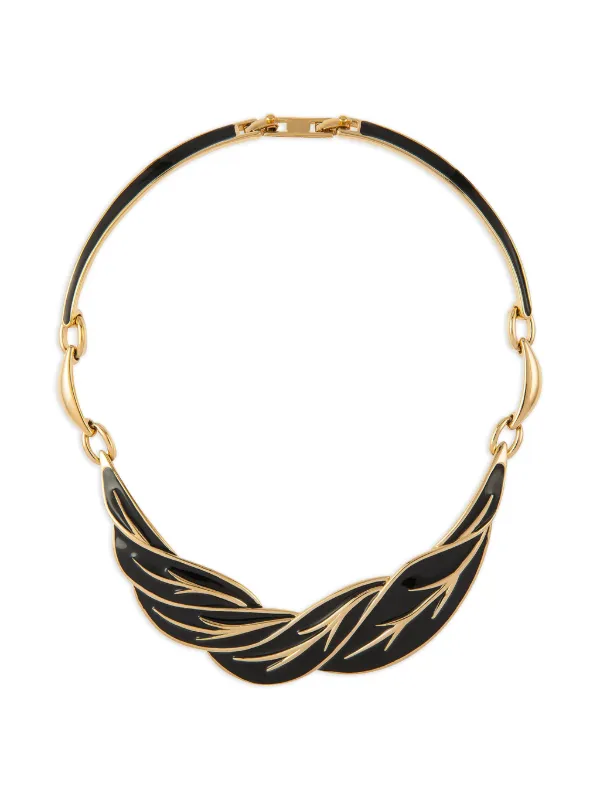 Monet Pre-owned 1980s Enamel Monet Necklace in Gold