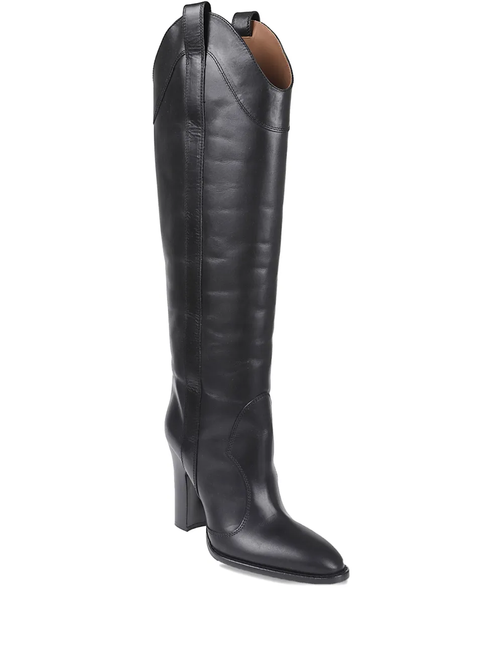 Paris Texas Leather Boots In Black