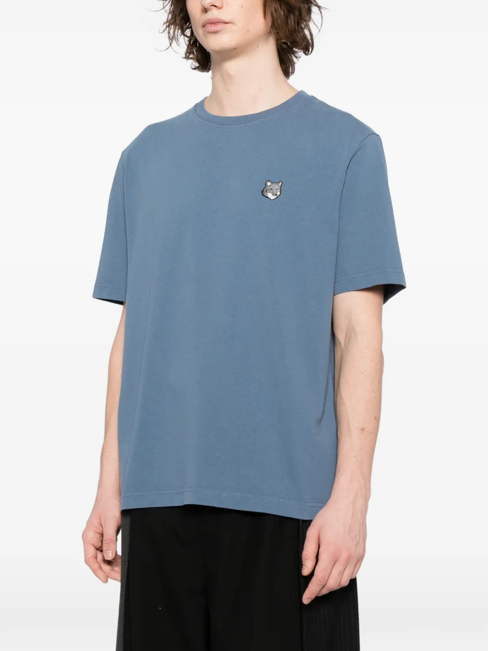 Maison Kitsuné T-shirt met vossenkop Beige