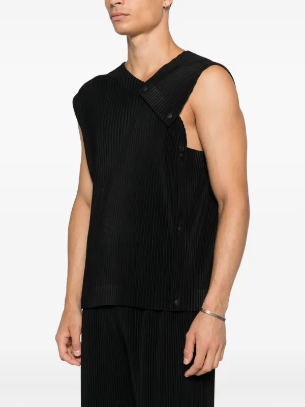 Homme Plissé Issey Miyake プリーツ トップ | ブラック | FARFETCH JP