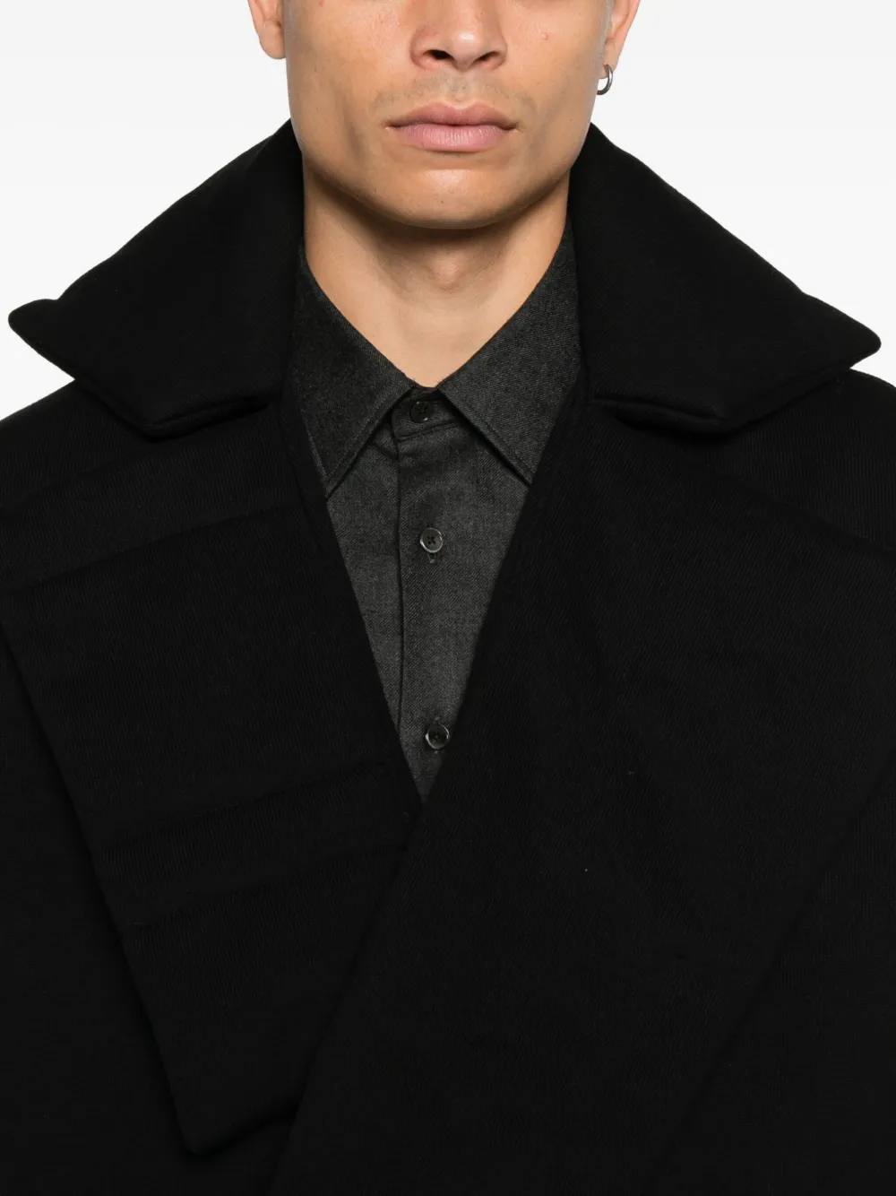 Yohji Yamamoto Jas met brede revers Zwart