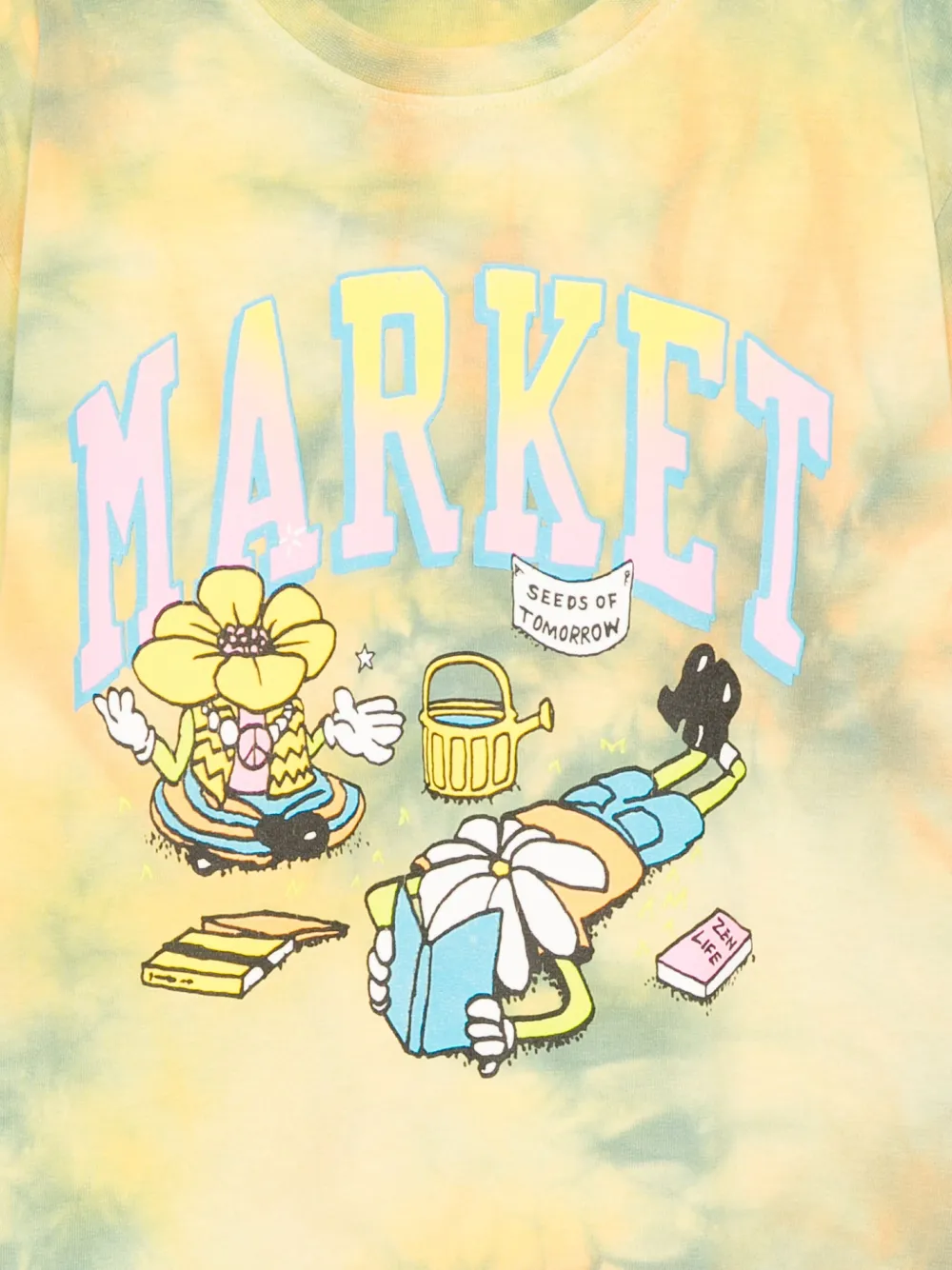 MARKET T-shirt met tie-dye print Geel