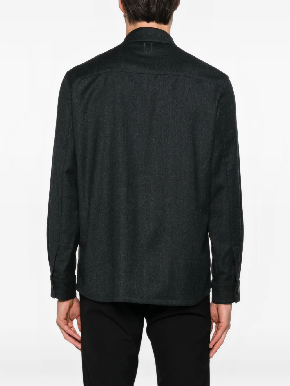 Canali Buttoned Pocket Jacket In Black