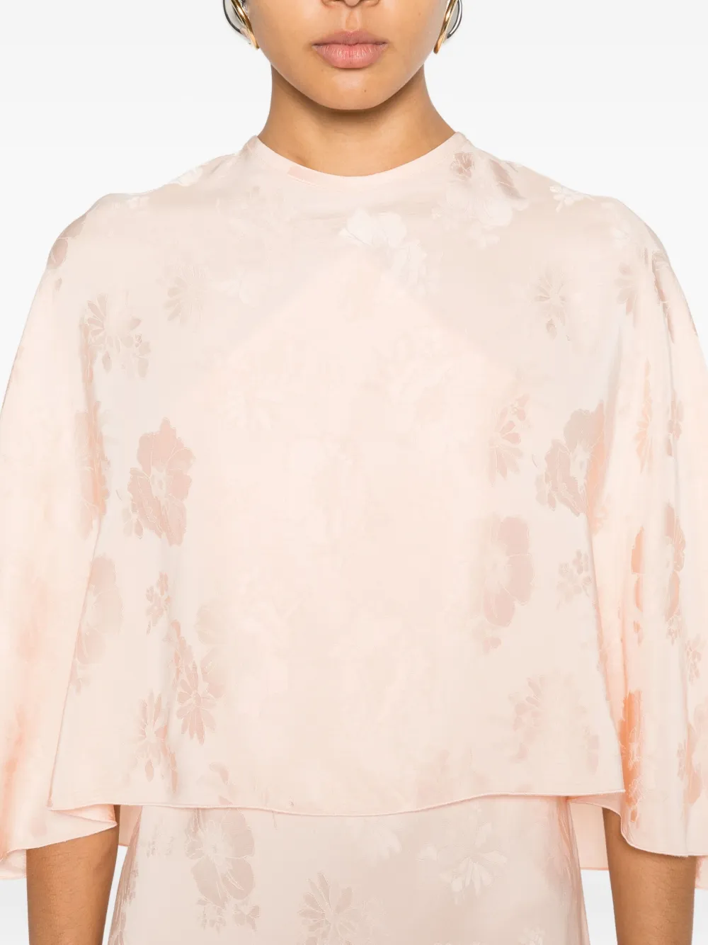 Forte Maxi-jurk met overslag en bloemenprint Roze