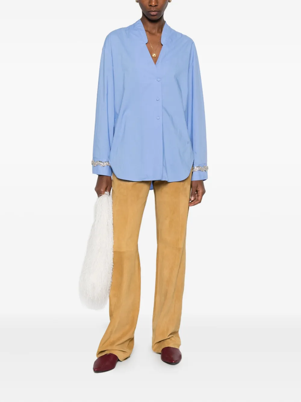 Forte Forte Verfraaid shirt - Blauw