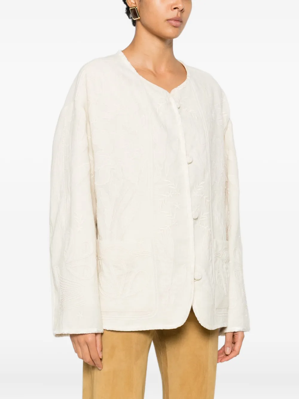  Forte Forte Floral-embroidered Jacket - White 