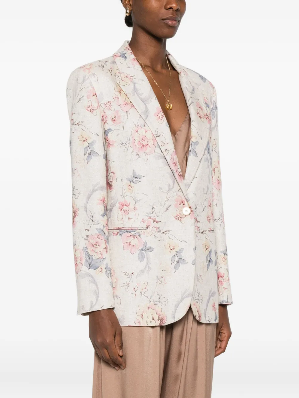  Forte Forte Floral Single-button Blazer - Neutrals 