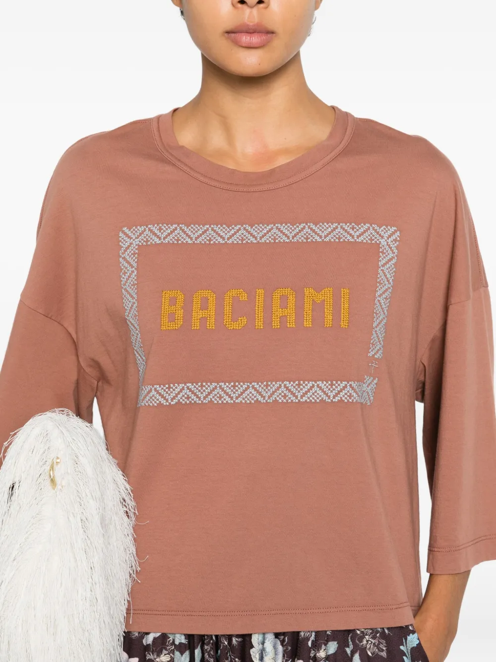 Forte T-shirt met grafische print Roze