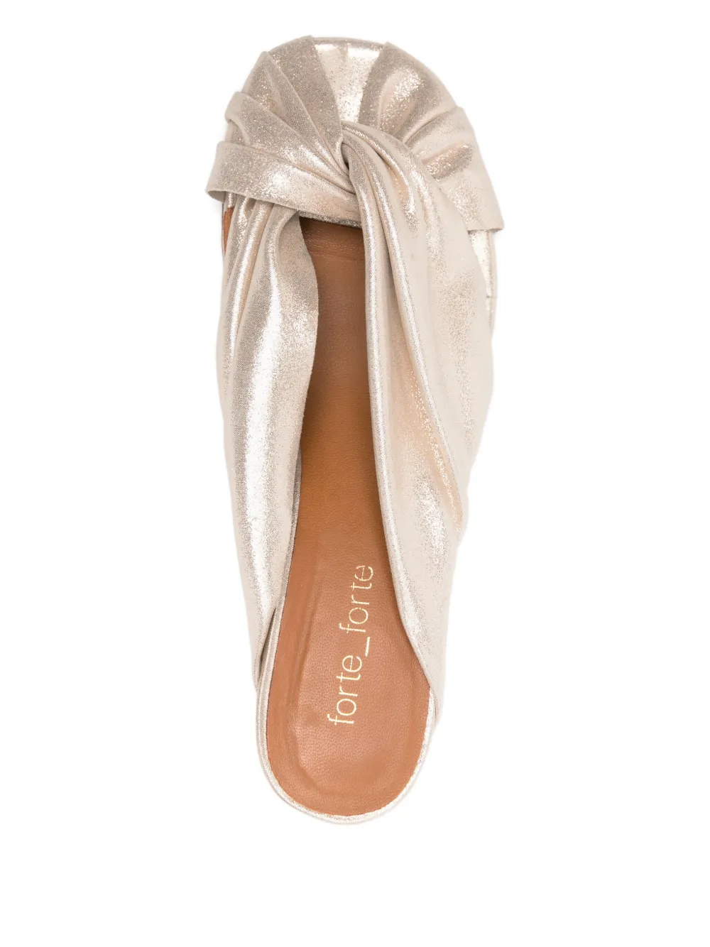 Forte Sandalen met blokhak en gedraaid detail Goud