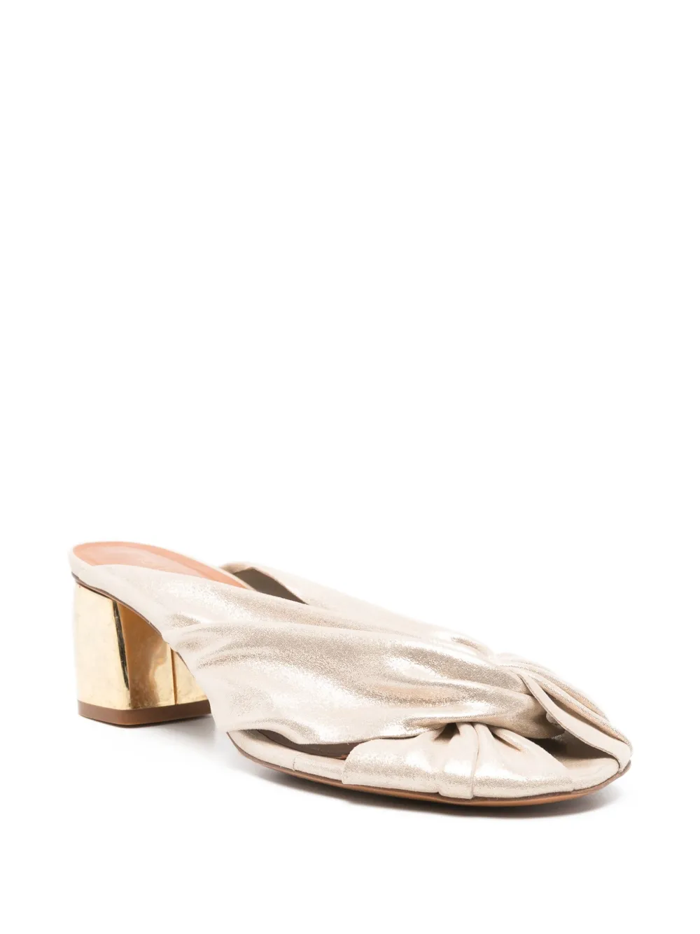 Forte Sandalen met blokhak en gedraaid detail Goud