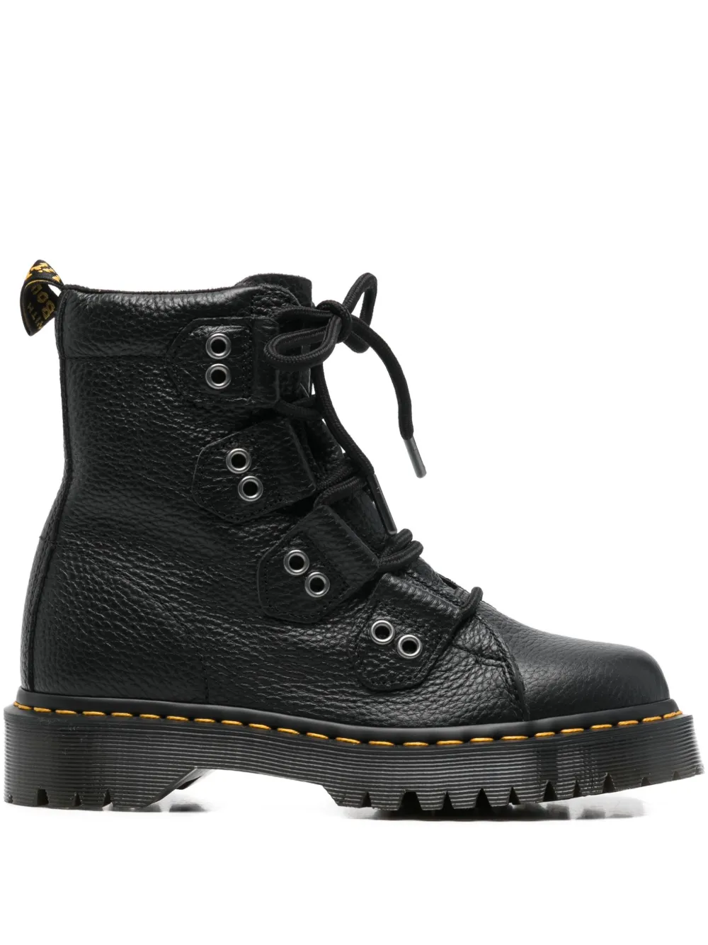 Dr. Martens Leather Boots In Black