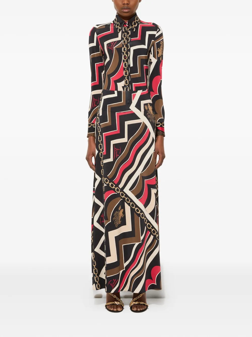 PUCCI abstract-print maxi skirt - Zwart