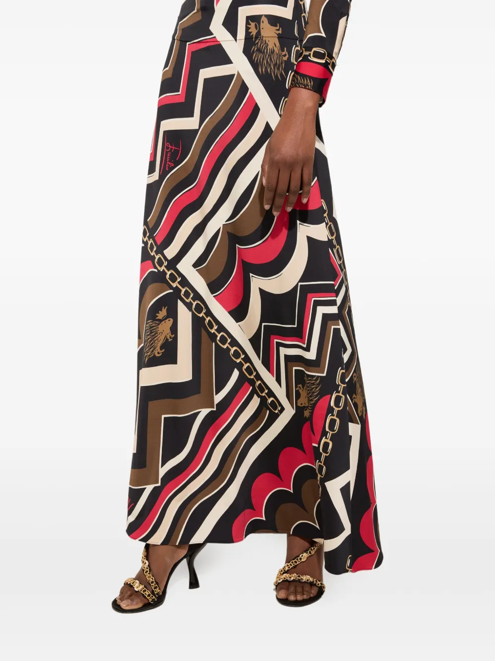 PUCCI Maxi-rok met abstracte print Zwart